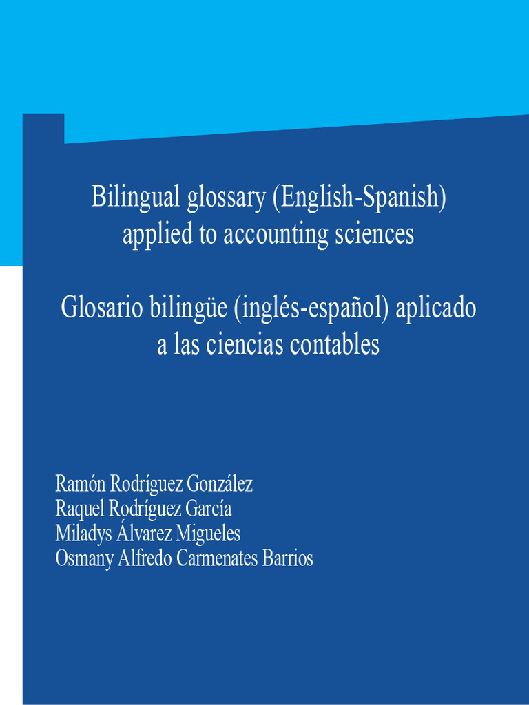 Glosario Bilingüe Contable Inglés-Español | PDF | Comunicación ...