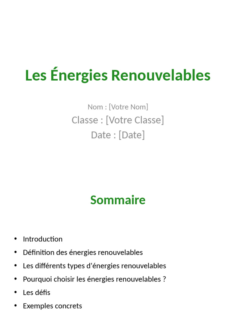 Les Énergies Renouvelables Définies | PDF