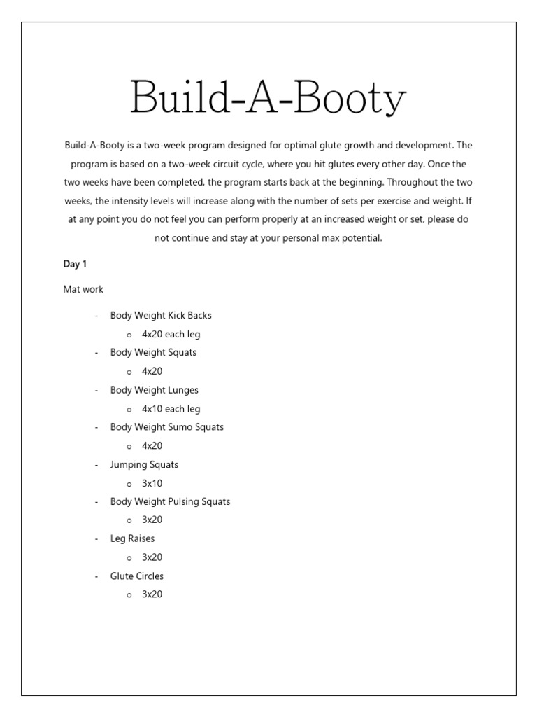 Build A Booty 2 | PDF | Foot | Knee