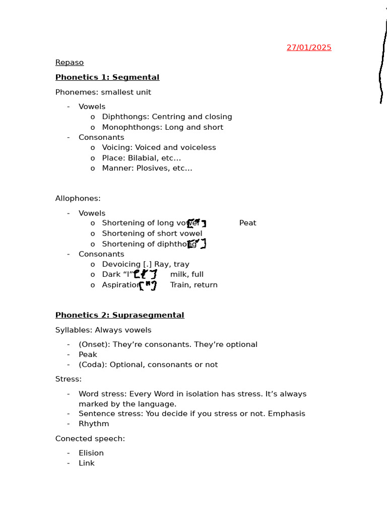 Phonetics and Syllable Structure Guide | PDF | Syllable | Stress ...