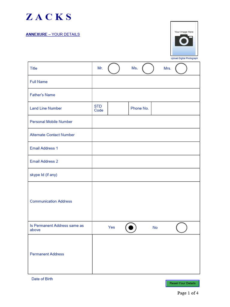 Zacks Employment Application Form | PDF | Business | Labor