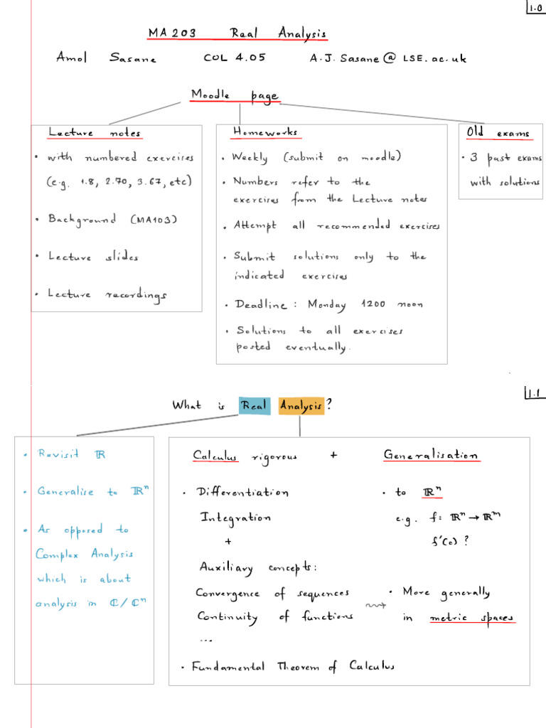 MA203 Lecture Slides 1 | PDF