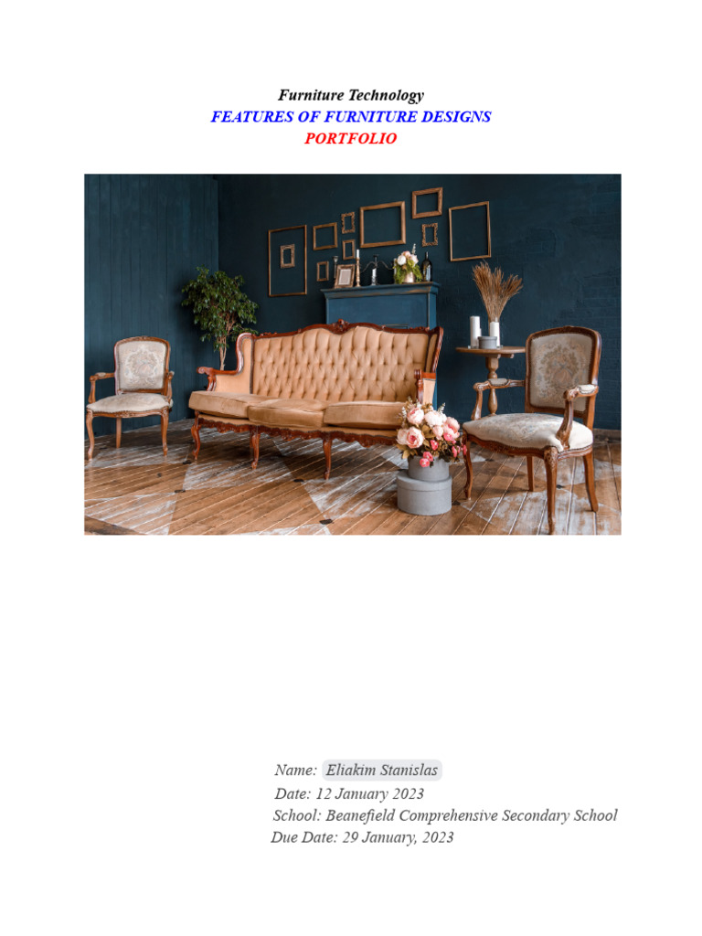 Features of Furniture Designs | PDF | Furniture | Style, image size:768x1024