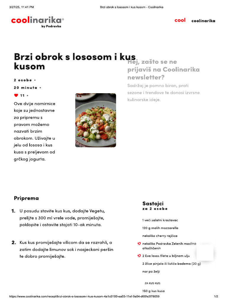 03 - Brzi Obrok S Lososom I Kus Kusom | PDF