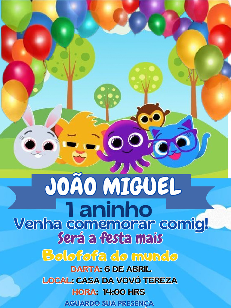 Convite Festa Infantil Crian a Anivers rio Divertido Animado 20250327 