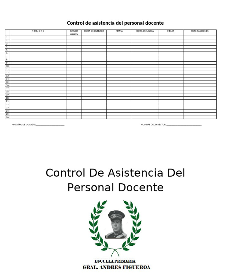 Control de Asistencia Docente 2025 | PDF