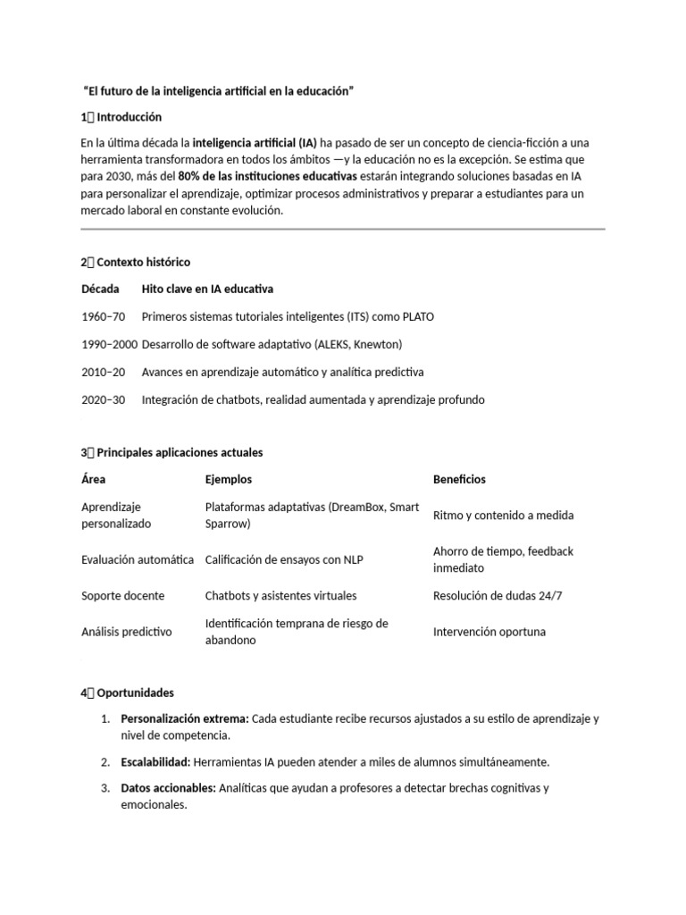 El Futuro de La Inteligencia Artificial en La Educación | PDF ...