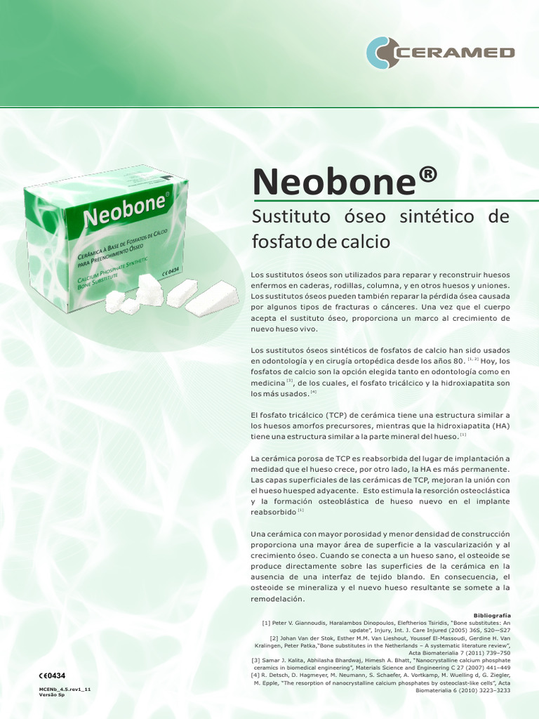 Neobone: Sustituto Óseo Sintético | PDF | Hueso | Sistema esquelético