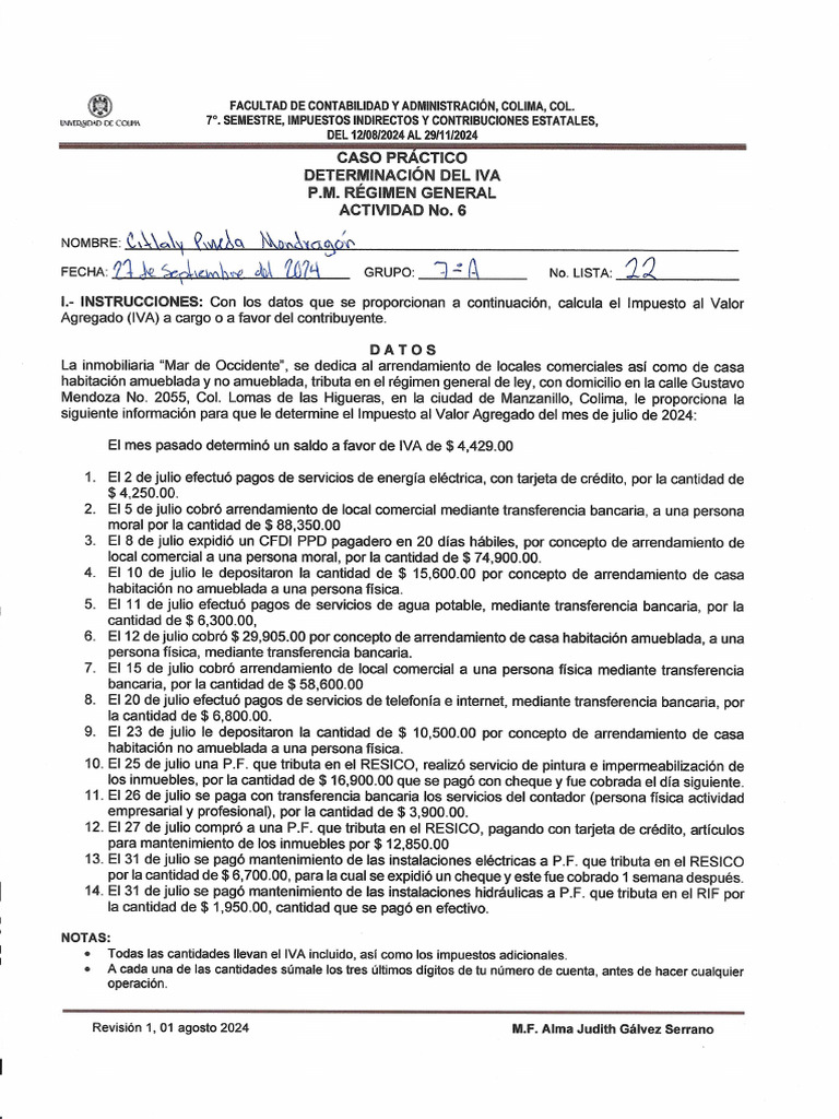 Fca 7a 6 Determinación Iva | PDF