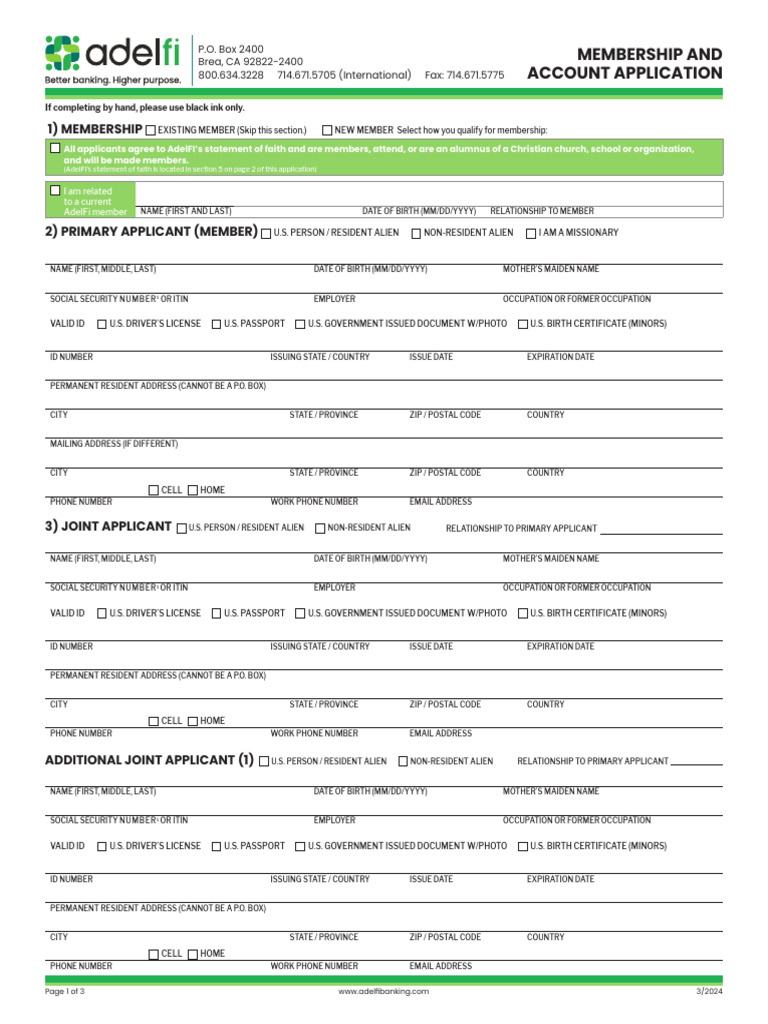 Consumer Membership and Account Application | PDF | Resurrection Of ...