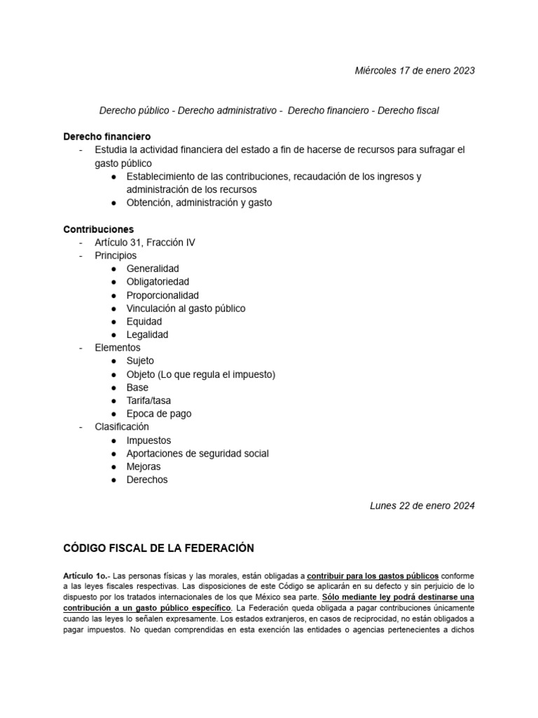 Clasificación y Obligaciones Fiscales | PDF | Impuesto sobre la renta ...