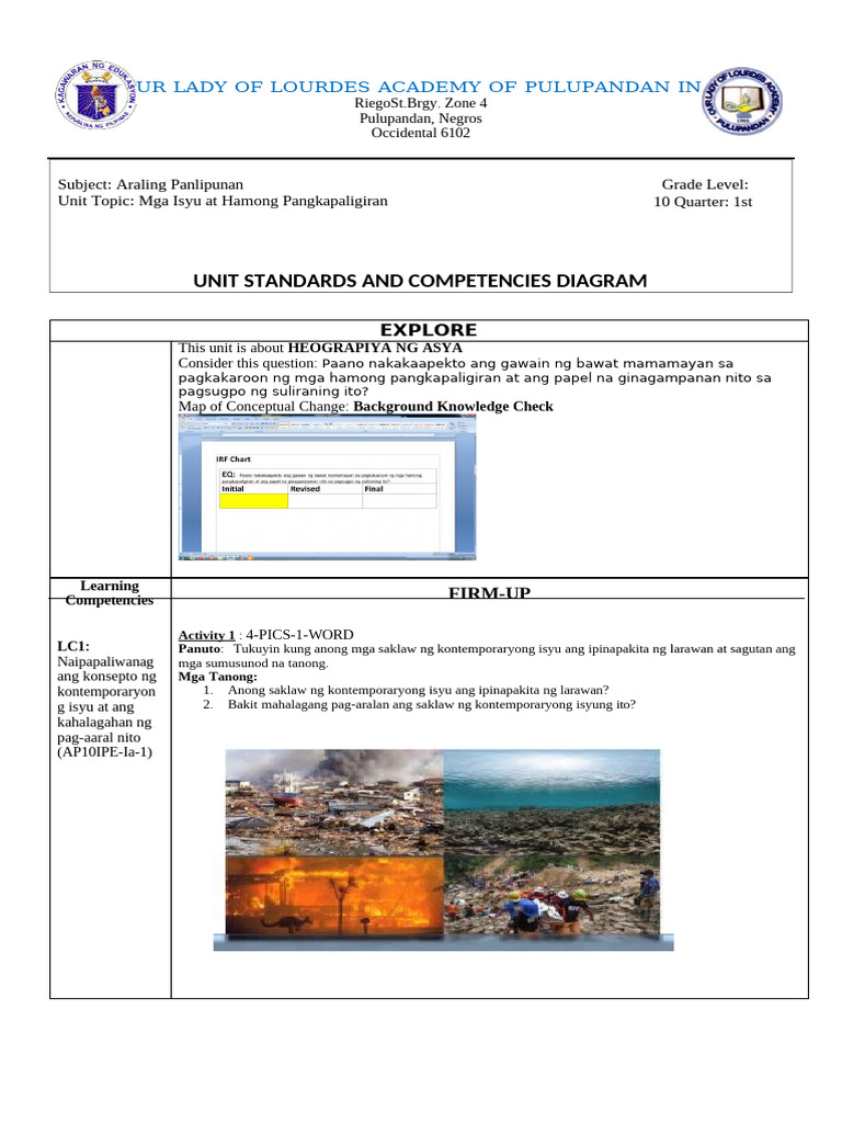 Learning Plan in AP10-UNIT I | PDF