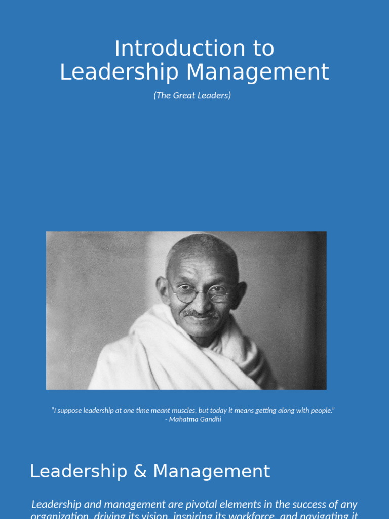 Lesson 3 Introduction To Leadership Managemen - Great Leaders | PDF ...