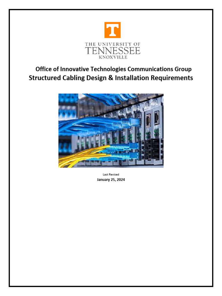 UTK Structured Cabling Guidelines | PDF | Cable Television ...