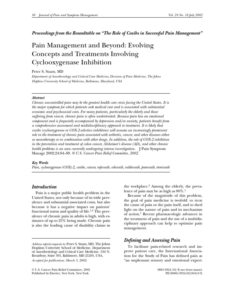 Evolving COX-2 Inhibition in Pain Management | PDF | Pain | Pain Management