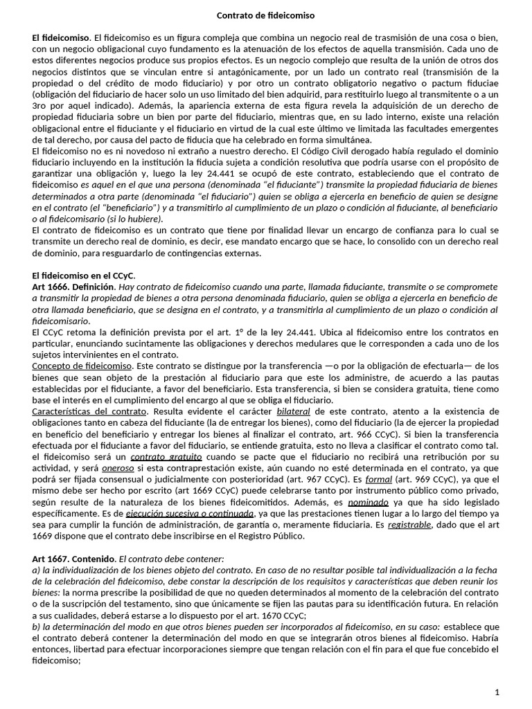 Guía del Contrato de Fideicomiso | PDF | Justicia | Crimen y violencia