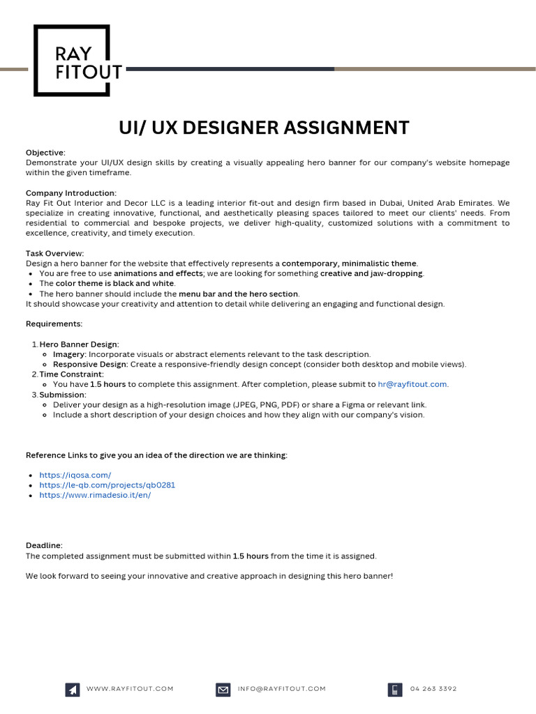 UI UX Designer Assessment | PDF