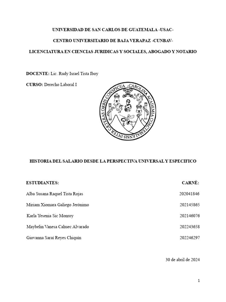Historia del Salario y su Evolución | PDF | Salario | Guatemala