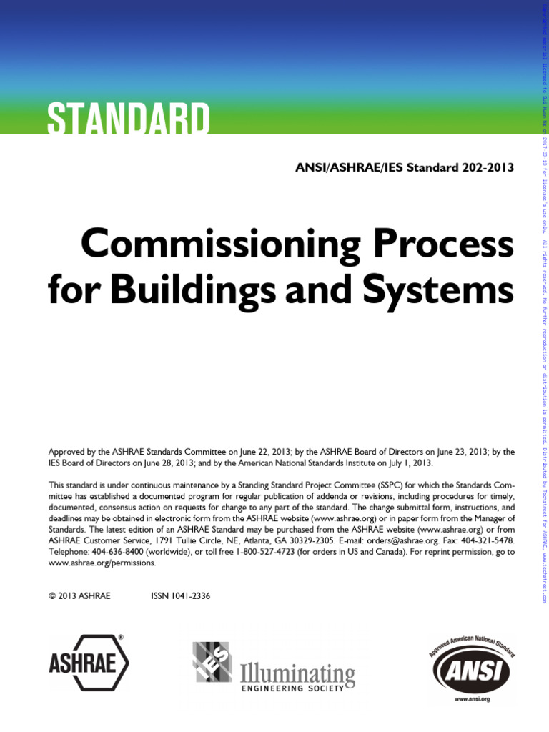 Standard 202-2013 - Commissioning Process For Buildings and Systems ...