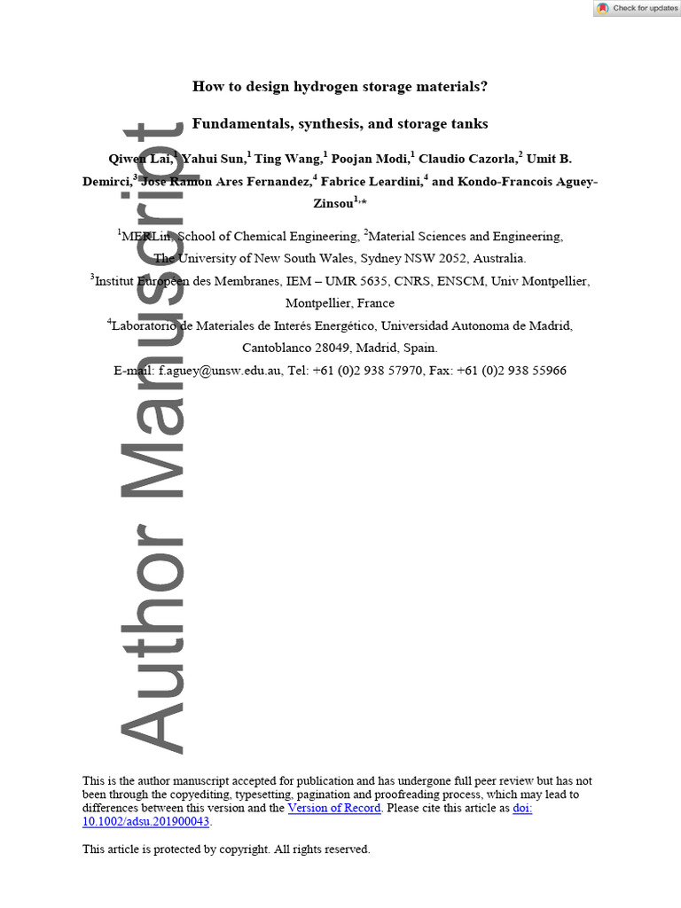 How To Design Hydrogen Storage Materials | PDF | Hydrogen | Energy Storage