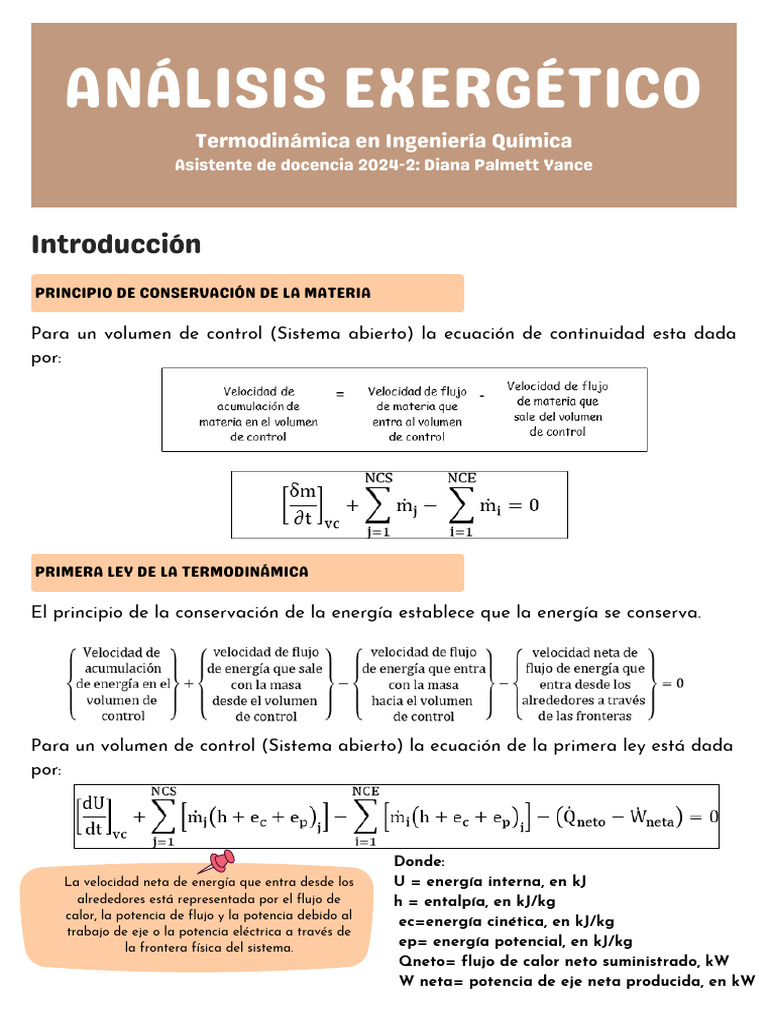 Termodinámica: Conservación y Exergía | PDF | Termodinámica | Ejercicio