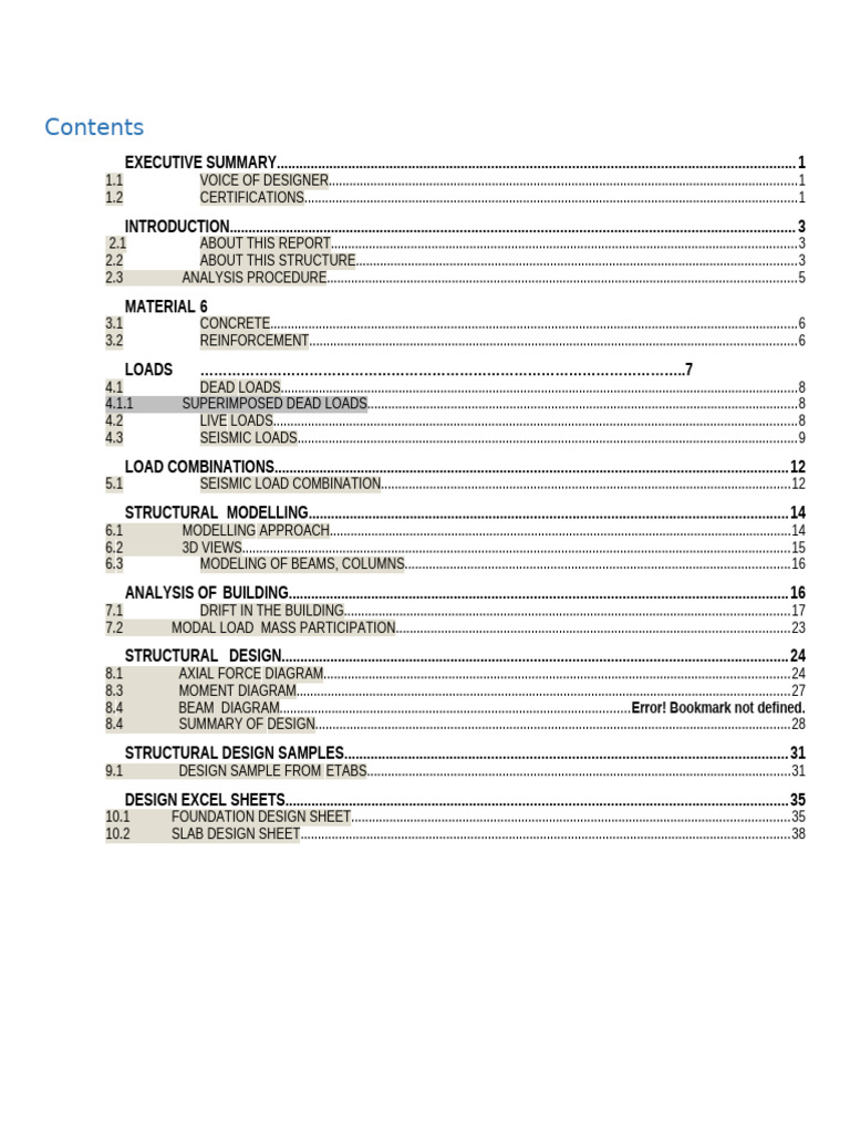 Structural Design Report for Residential Building | PDF | Structural ...