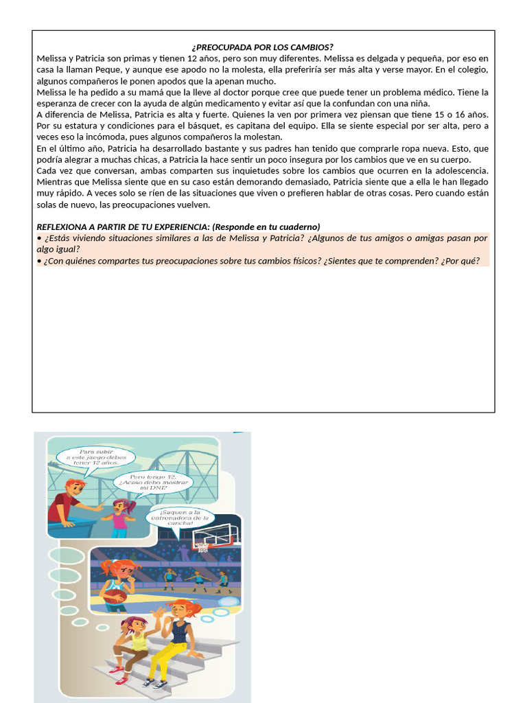 Cambios en la Pubertad: Melissa y Patricia | PDF | Pubertad ...