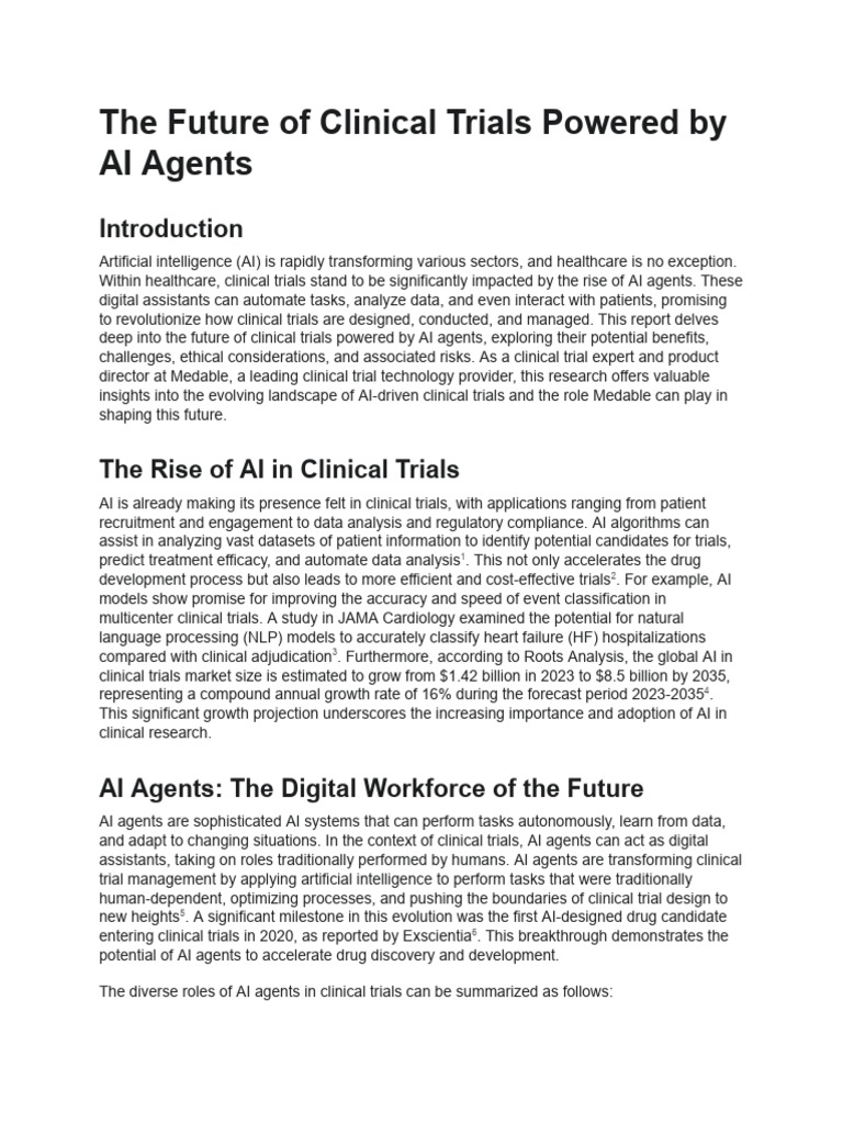 AI's Future in Clinical Trials | PDF | Artificial Intelligence ...