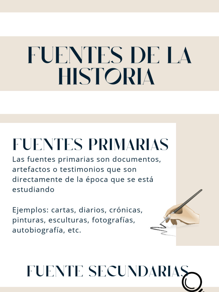 Fuentes Primarias y Secundarias en Historia | PDF