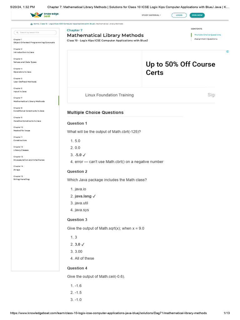 Class 10 ICSE Computer Solutions | PDF | Mathematics | Java ...