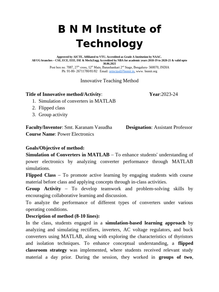 PE Innovative - VK | PDF | Power Electronics | Learning