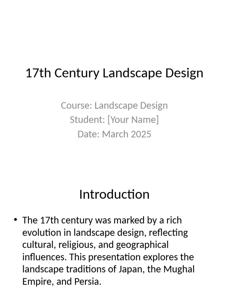 17th Century Landscape Design Insights | PDF | Gardens | Landscape ...