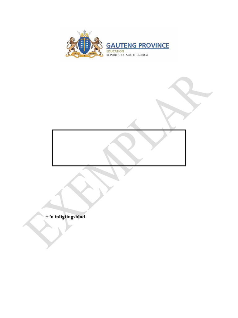 Grade 11 Provincial Examination Mathematics P2 (Afrikaans) November ...