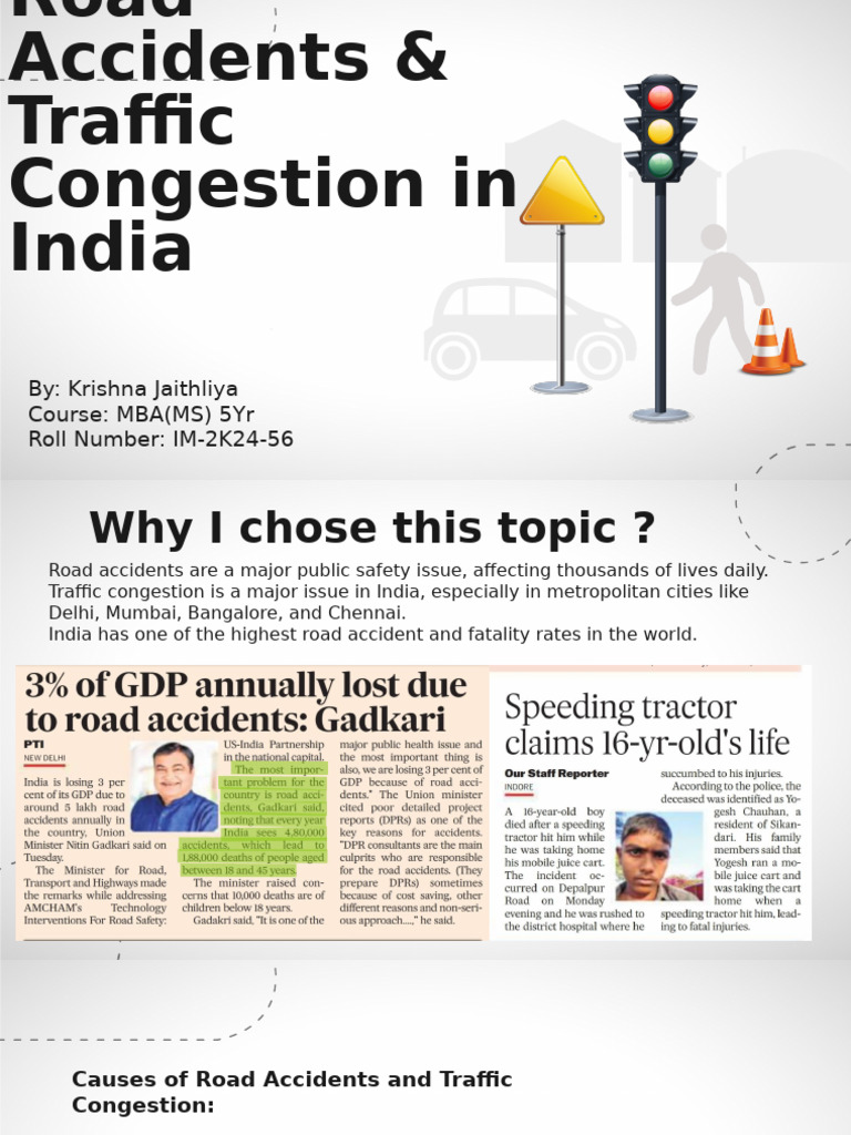 Copy of Road Accidents & Traffic Congestion in India Edited | PDF