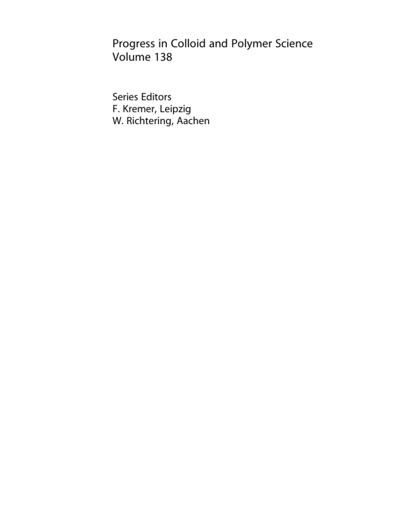 Trends in Colloid and Polymer Science | PDF | Colloid | Adsorption