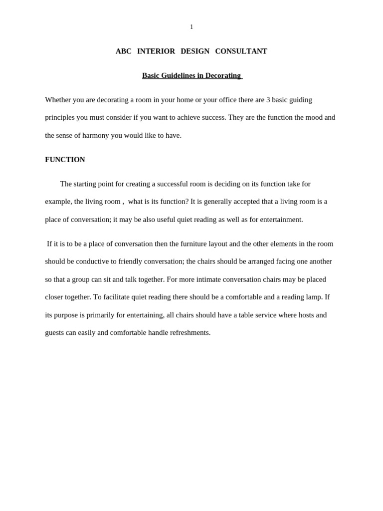 Interior Design: Key Decorating Principles | PDF