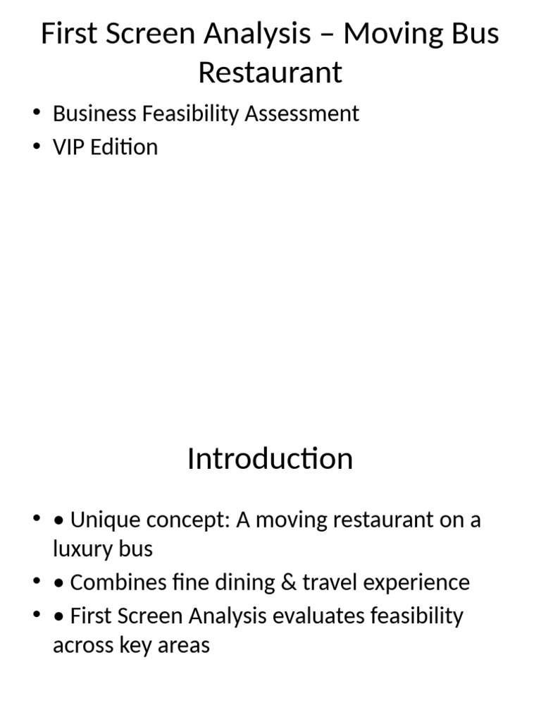 VIP Moving Bus Restaurant Presentation | PDF