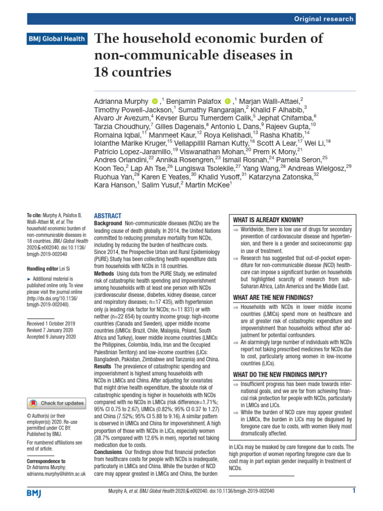 BMJGH 2019 002040 | PDF | Non Communicable Disease | Cardiovascular ...