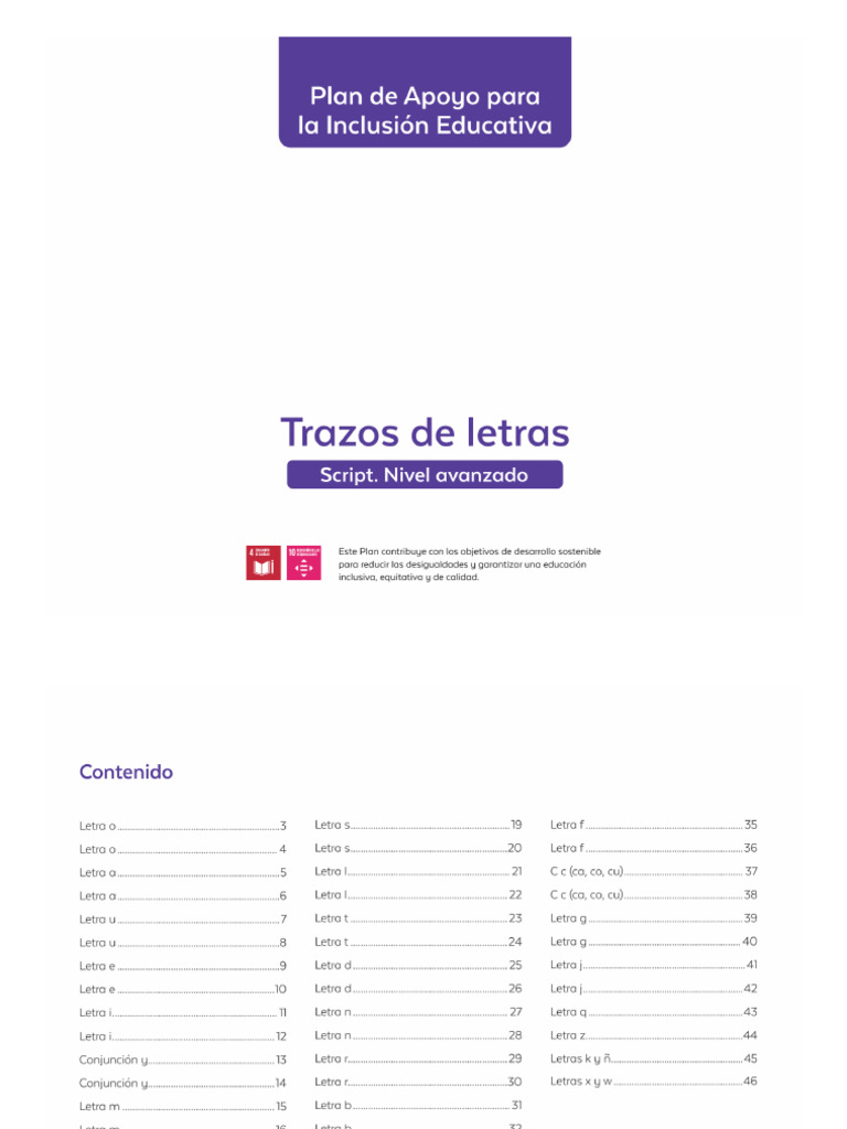 Plan de Apoyo para La Inclusión Educativa - Trazos de Letras - Script ...