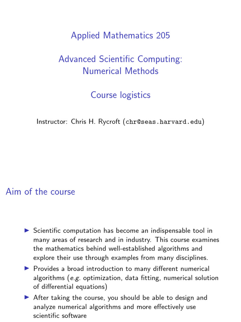 AM205: Advanced Scientific Computing | PDF | Partial Differential ...