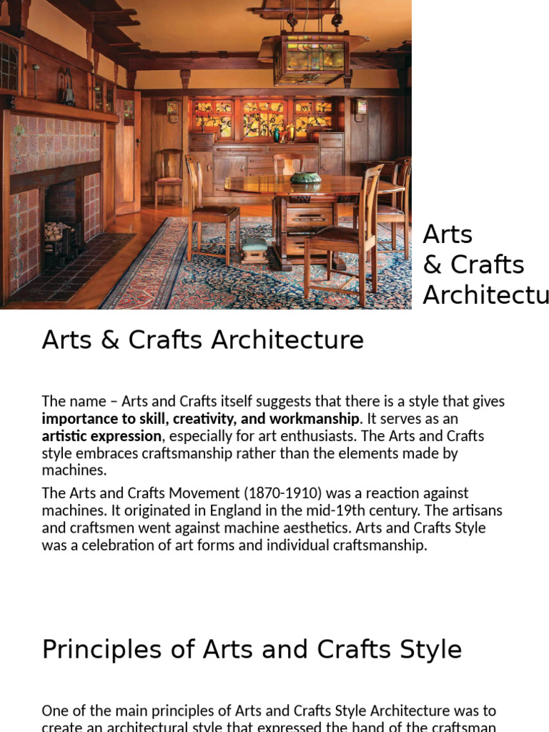 Arts and Crafts Architecture Overview | PDF | Arts And Crafts Movement ...