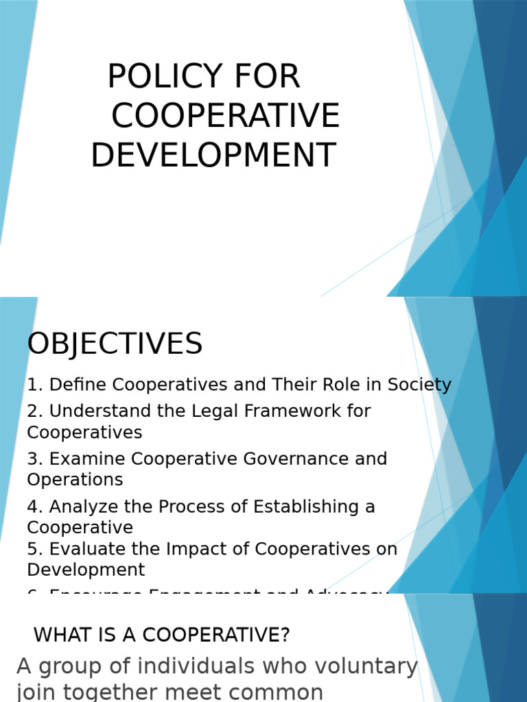 Cooperative Development Policy Guide | PDF | Cooperative | Governance