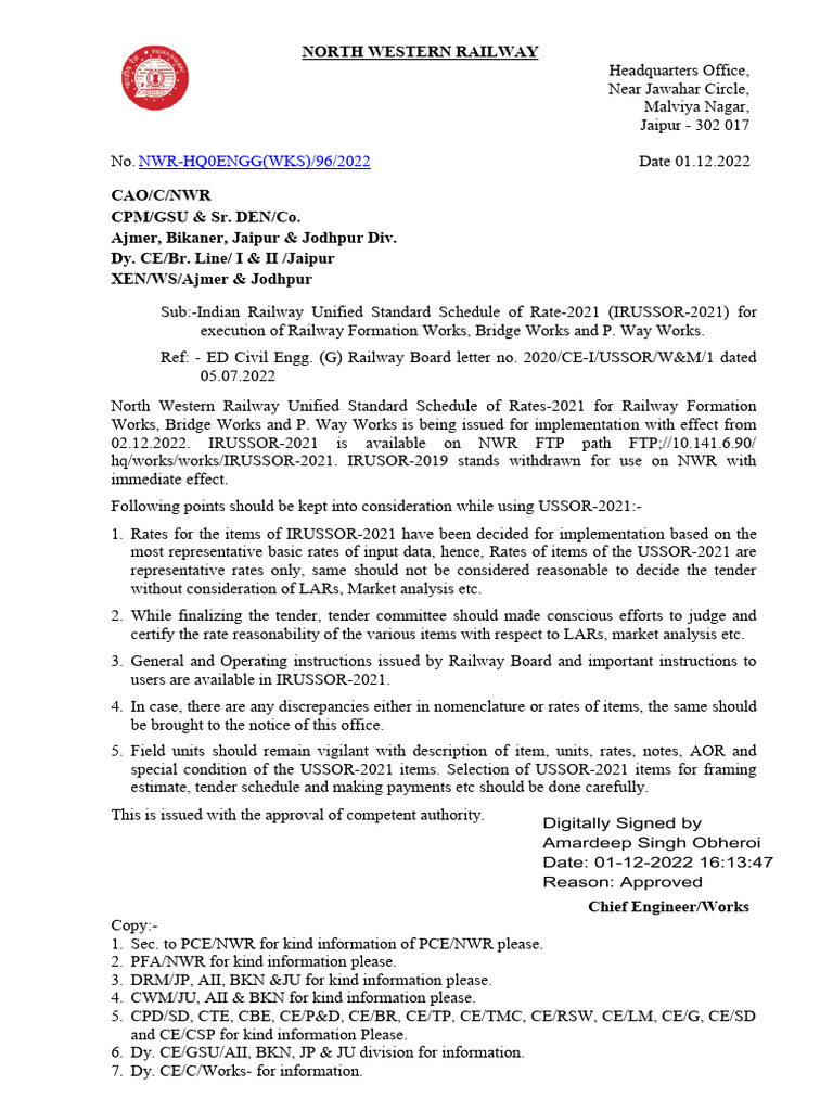 IRUSSOR 2021 Implementation Letter | PDF