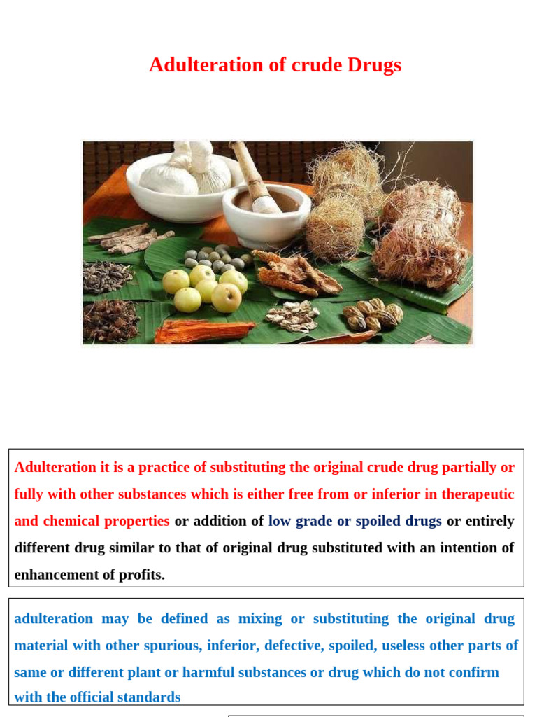 Types and Examples of Drug Adulteration | PDF | Ginger | Fennel