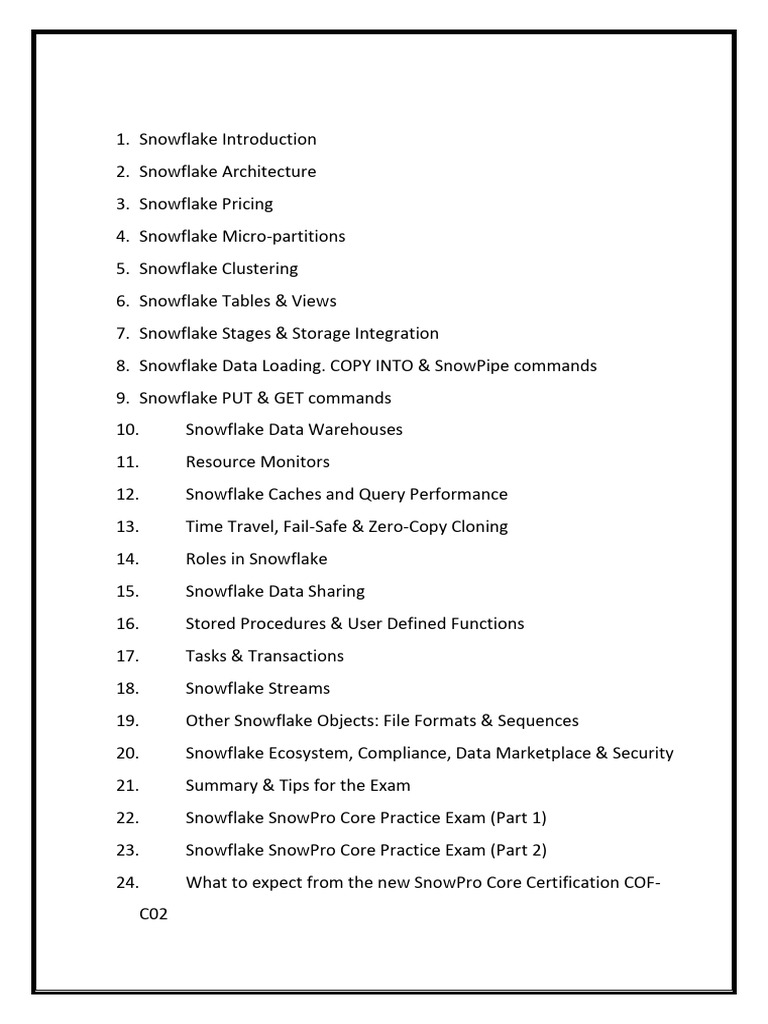 SnowPro Core Certification Study Guide | PDF | Databases | Cloud Computing