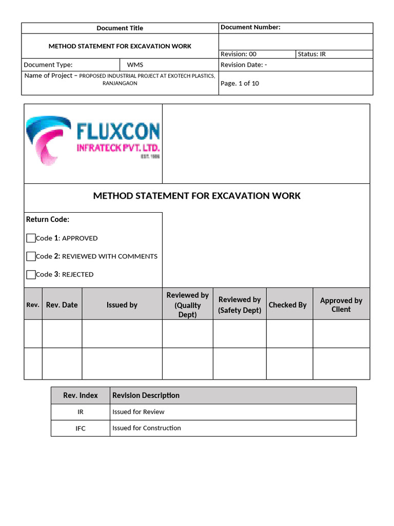 4 WMS-METHOD STATEMENT FOR EXCAVATION WORK | PDF | Personal Protective ...