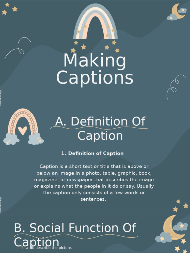 Understanding Captions: Definition & Purpose | PDF | Photograph | Word