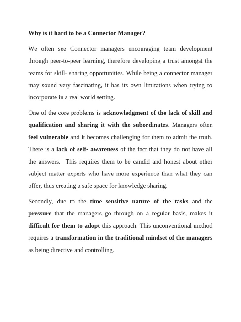 Challenges of Being a Connector Manager | PDF