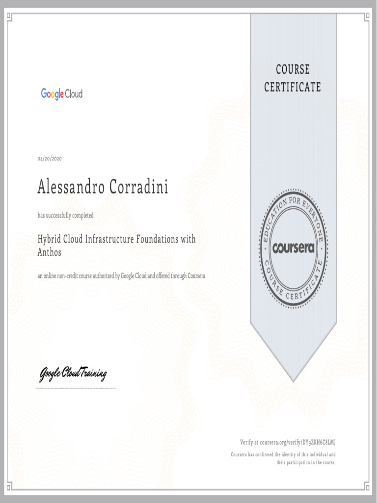 Google Cloud Hybrid Cloud Certificate | PDF