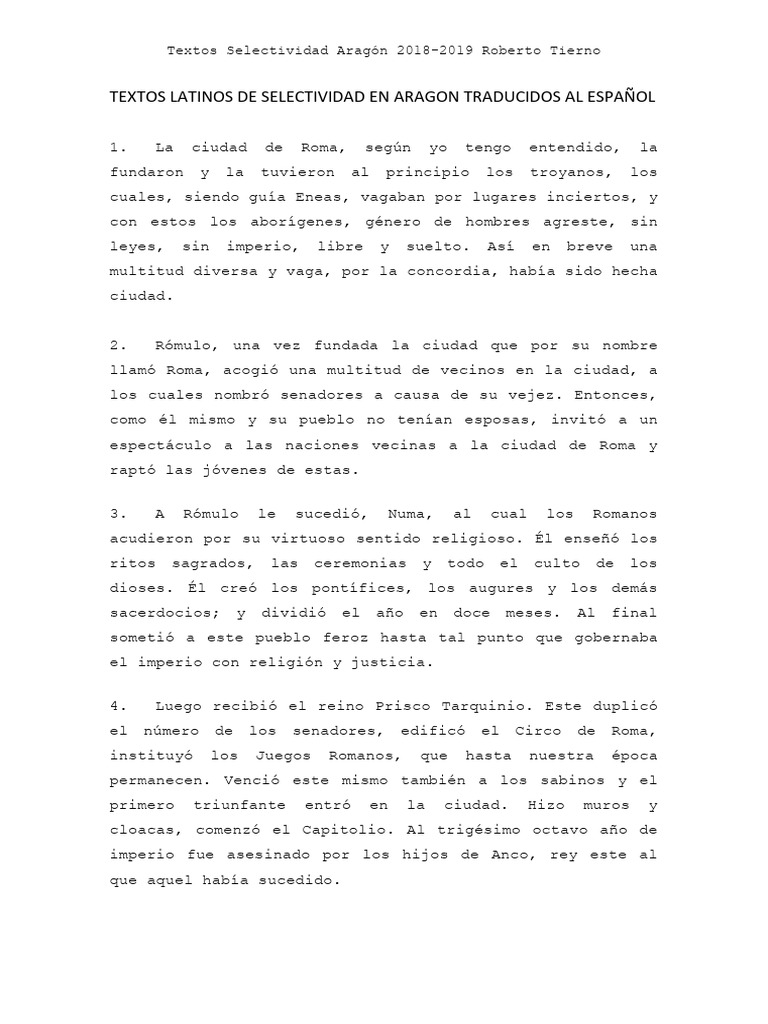 Textos Latin Selectividad Opcion A | PDF | Hannibal | Augusto